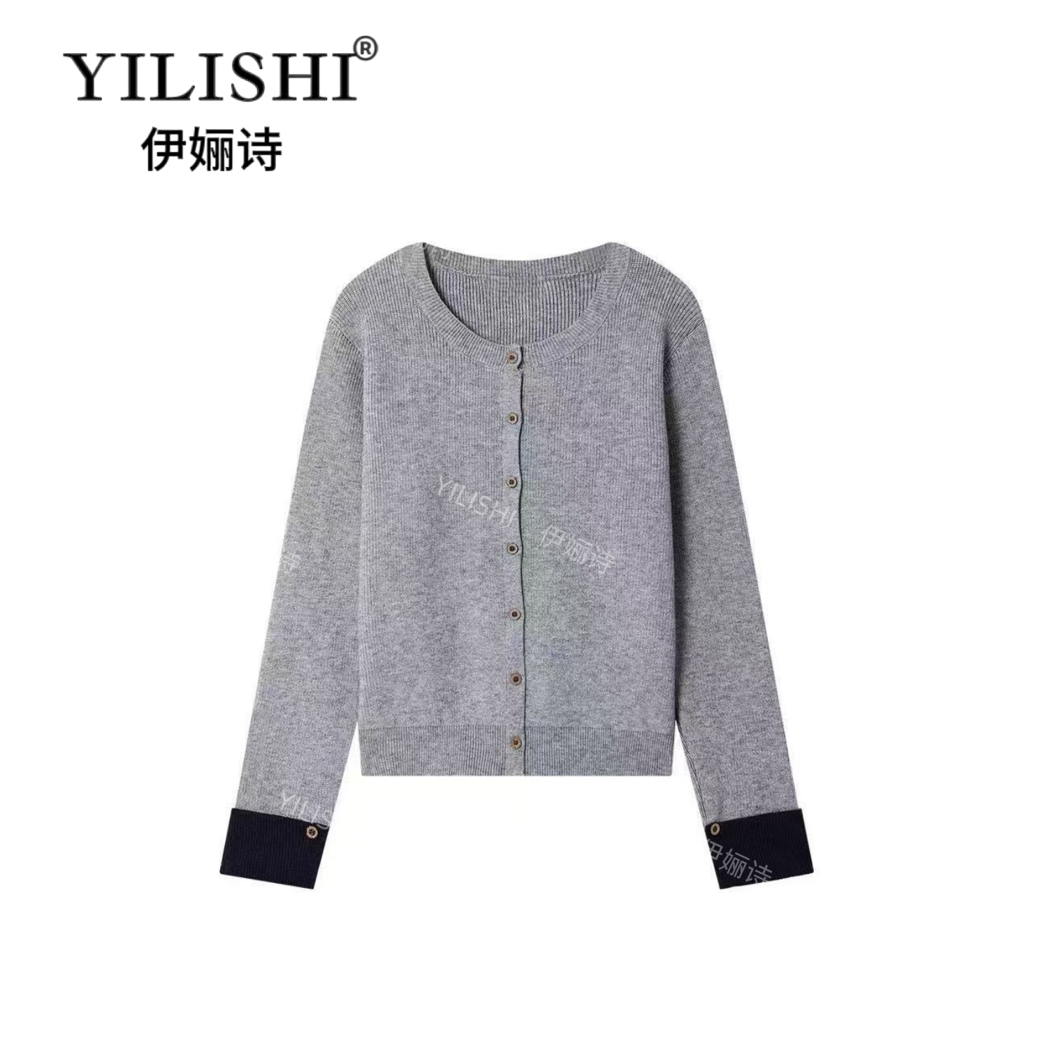 2025年新款设计感纽扣撞色加厚开衫百搭气质毛衣上衣A37