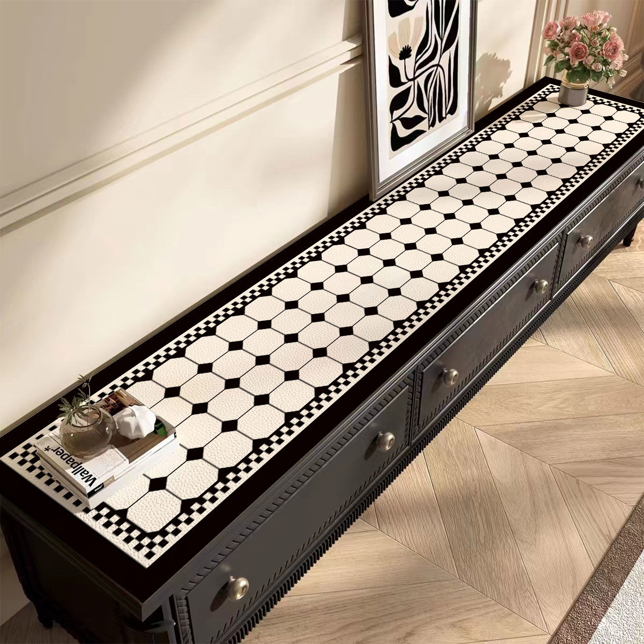 电视柜桌垫盖布长条桌布轻奢高级感玄关台面保护垫餐边柜桌面垫子