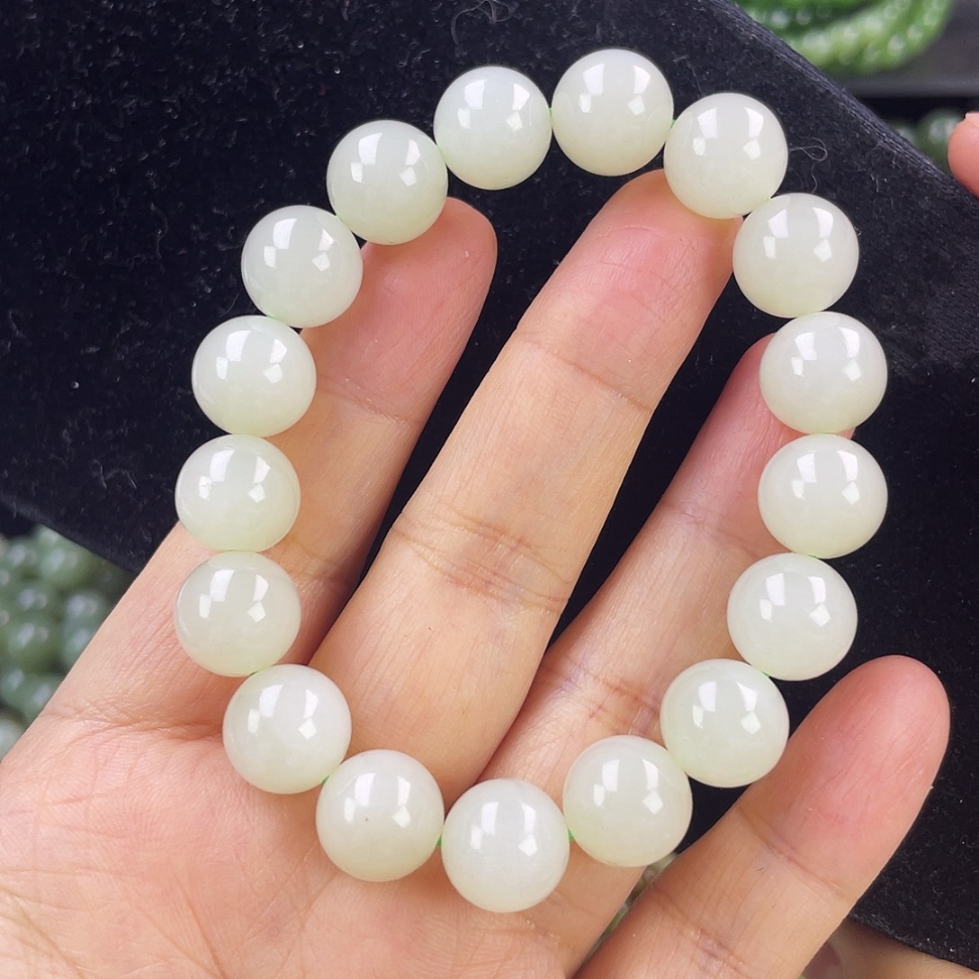 和田玉未镶嵌手链青白