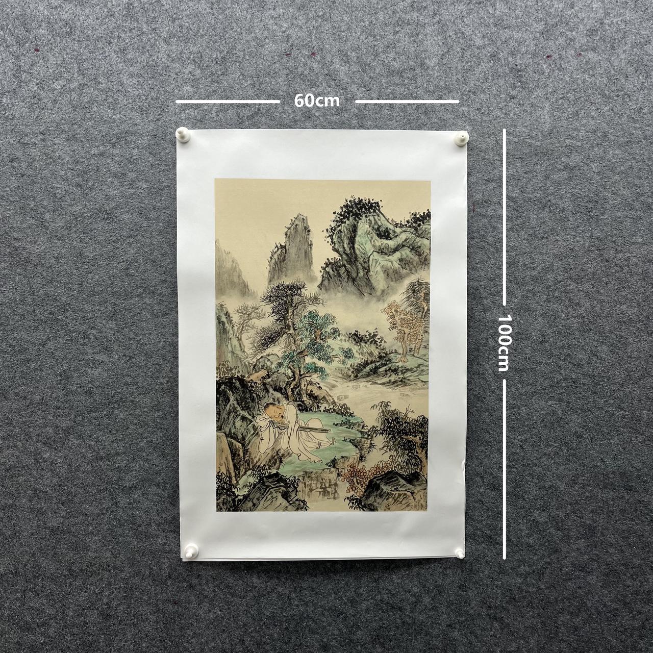 【溪山逸客】欧阳宾亲笔85*60cm手绘礼盒作品