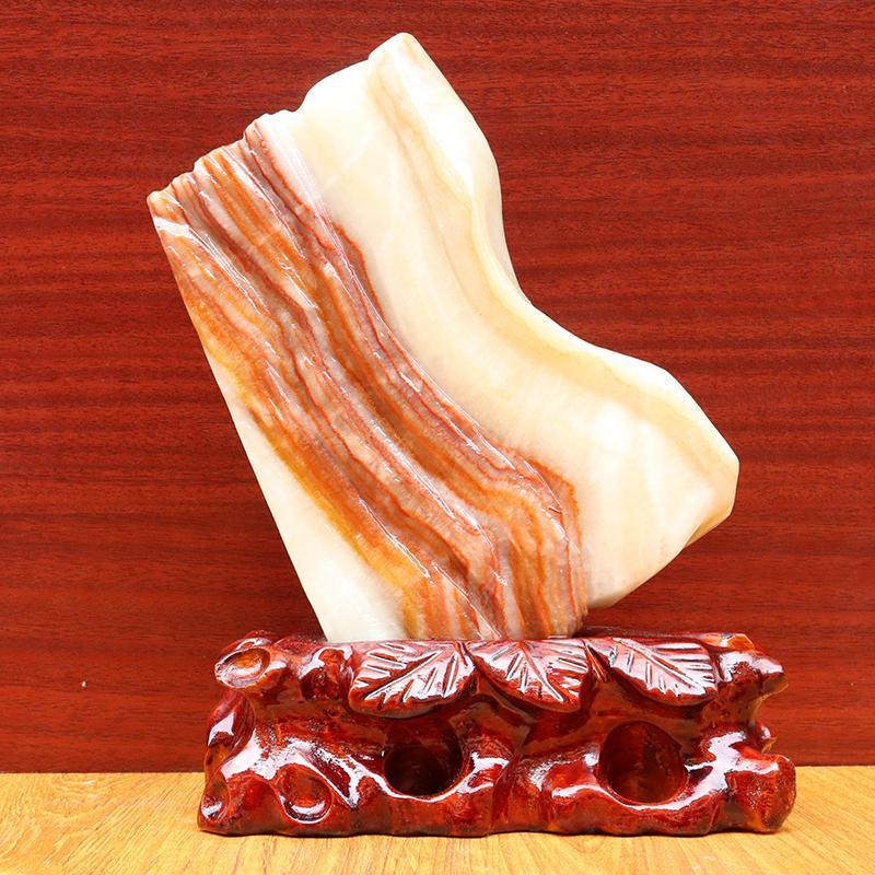 奇石摆件天然石材猪肉石五花肉装饰工艺品礼物礼品17*23*3cm1619g