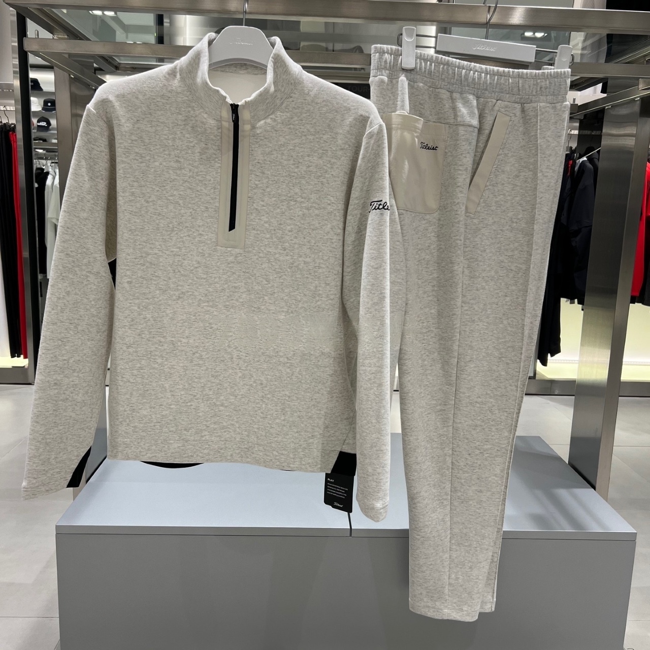 TIT家秋冬男士高尔夫微绒立领半拉链上衣/百搭长袖/休闲运动风