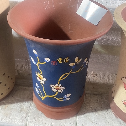 紫砂中国离紫砂花盆，