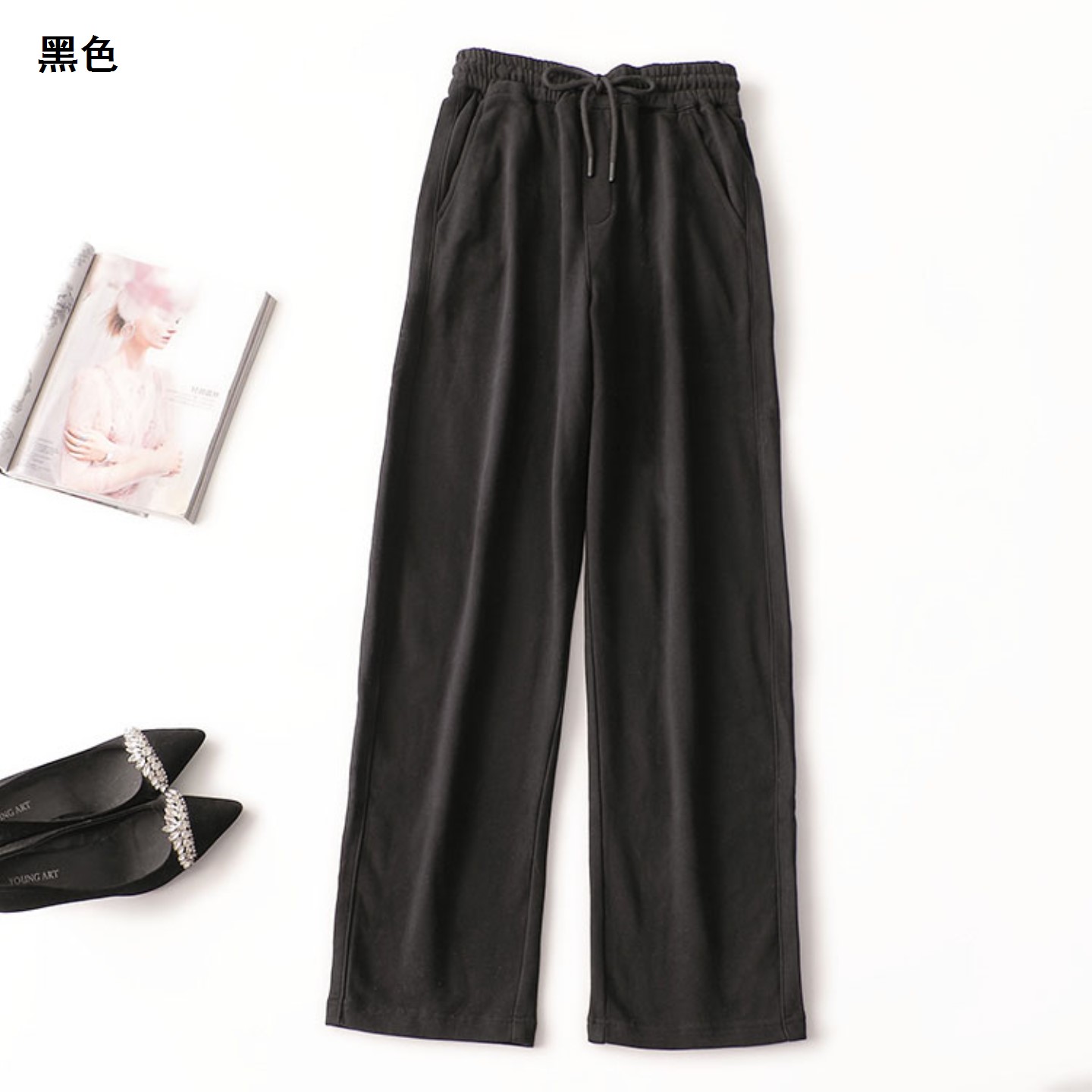 244483冬长款休闲裤阔腿裤宽松