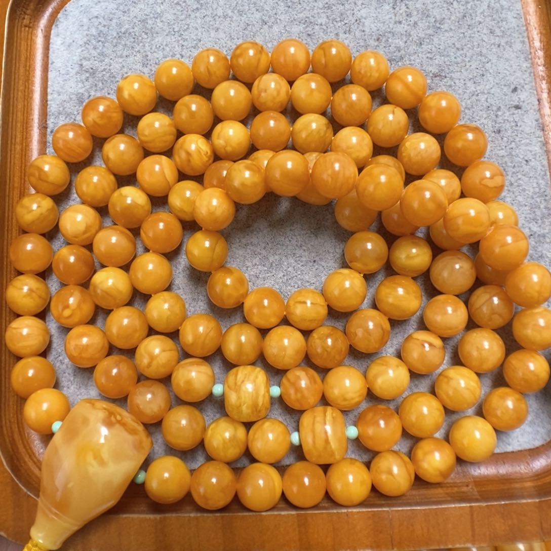 蜜蜡项链未镶嵌蜜蜡108