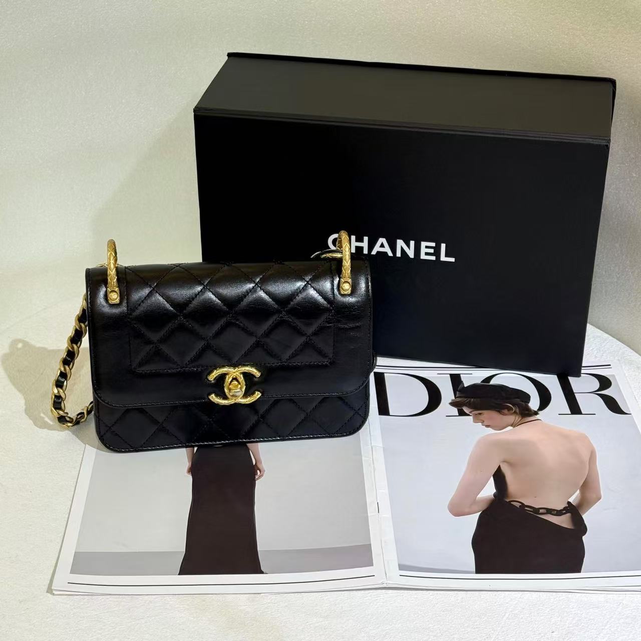95新 Chanel/香奈儿 chanel戴妃黑金季节款/优品