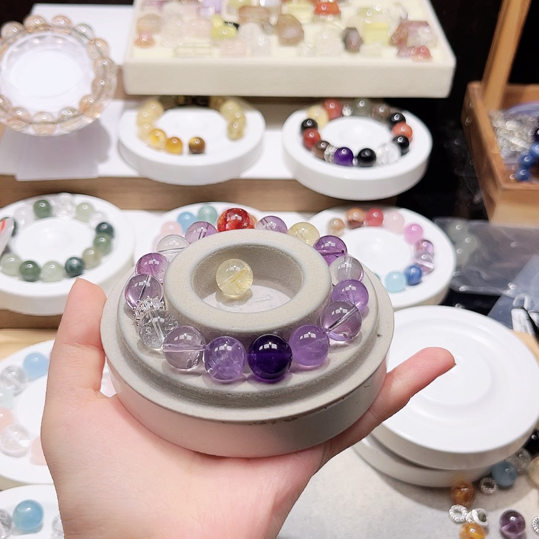 水晶手链未镶嵌好*凉天然水晶