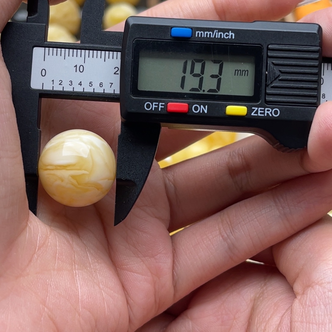 琥珀未镶嵌裸石蜜蜡圆珠静