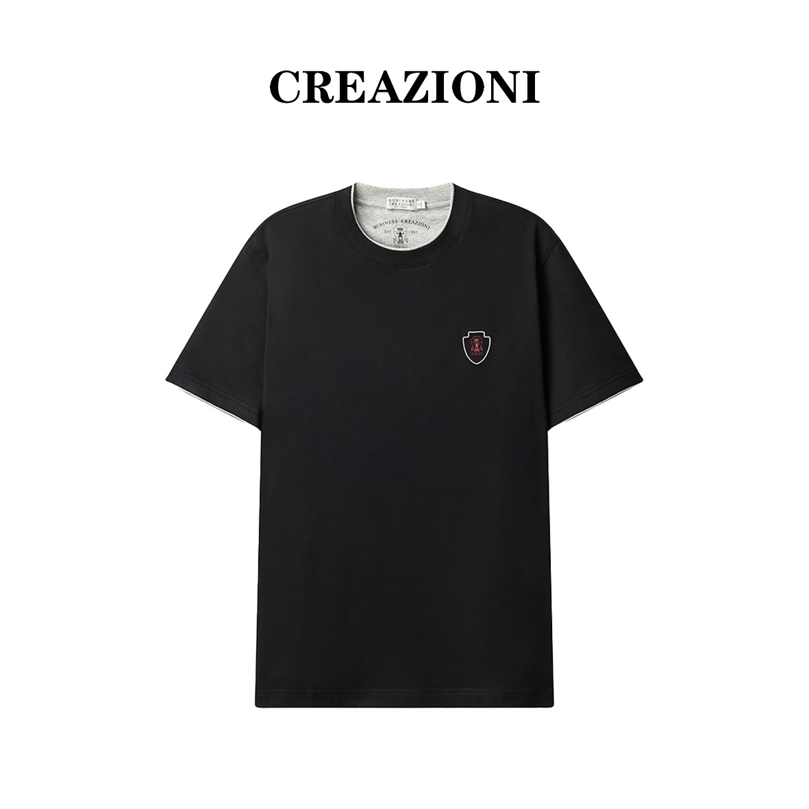 CREAZIONI【总裁系列】克莱切尼青蛙轻奢刺绣圆领t恤透气老钱风短袖