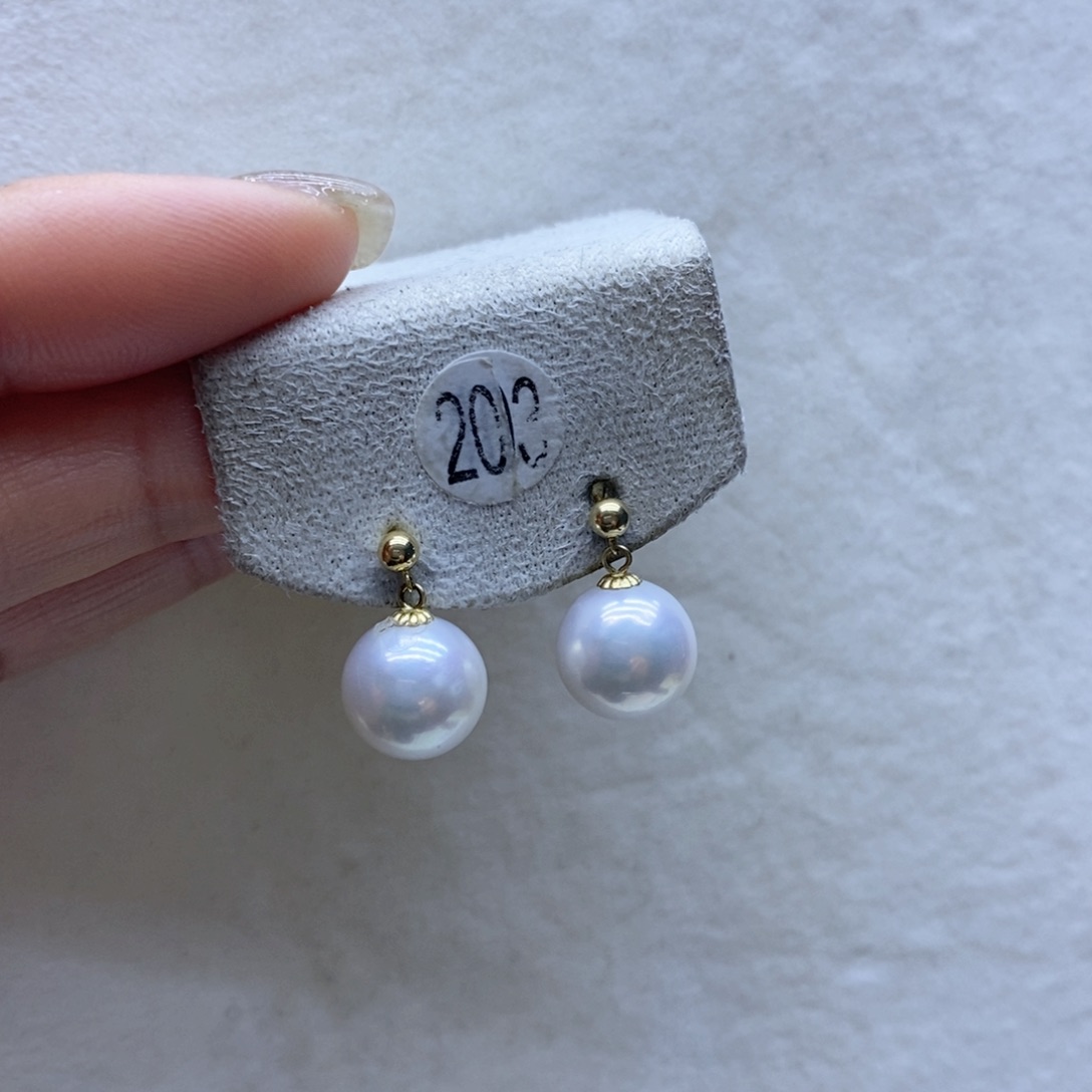 淡水珍珠耳饰18K金镶嵌203