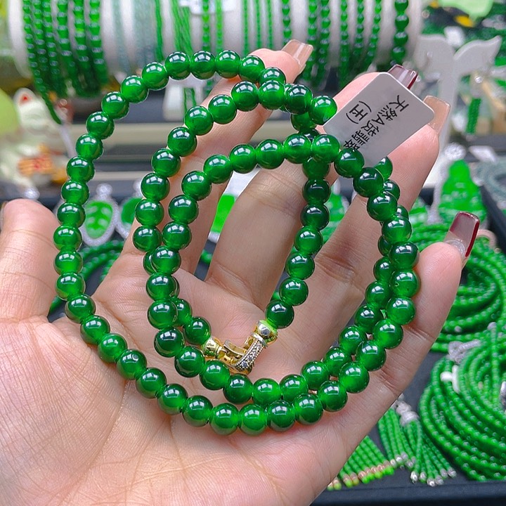 翡翠颈饰未镶嵌圆珠项链7