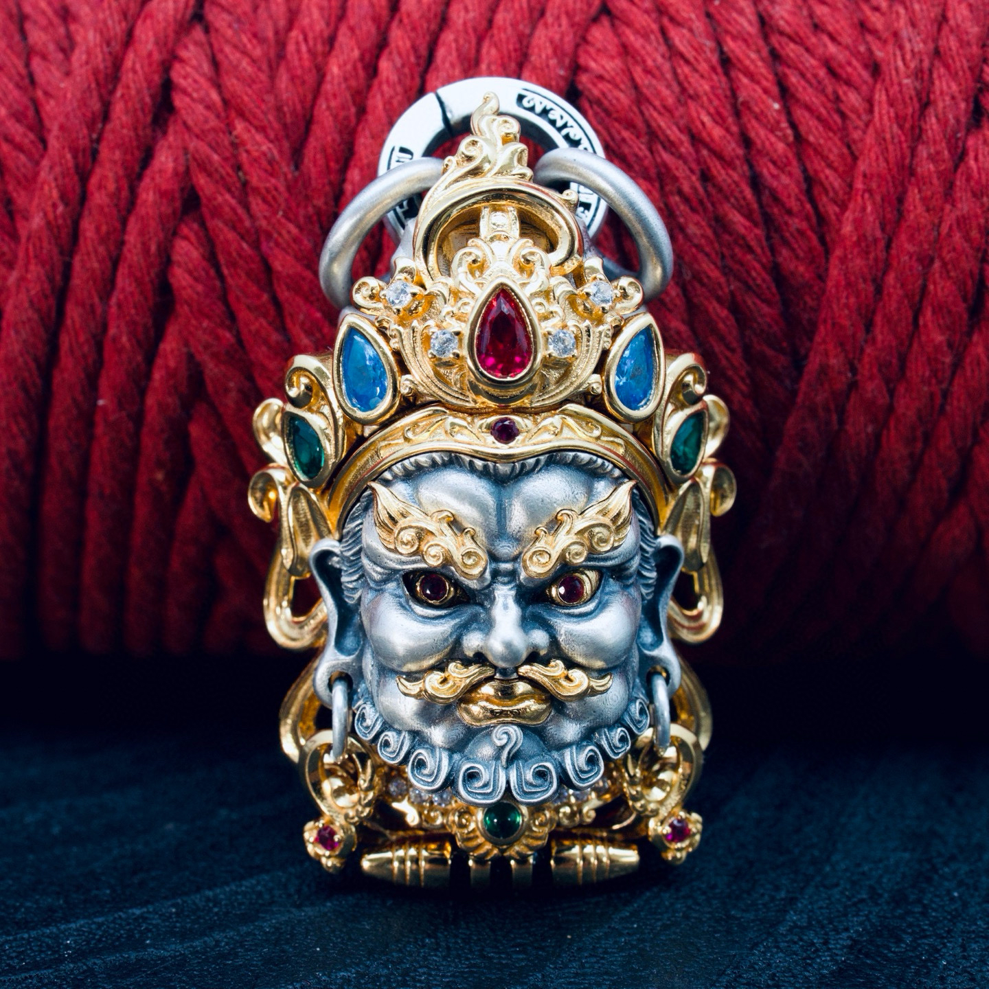 坠链均925银锆石 【孙小禹银饰】黄财神吊坠 国风款 尺寸53*30mm