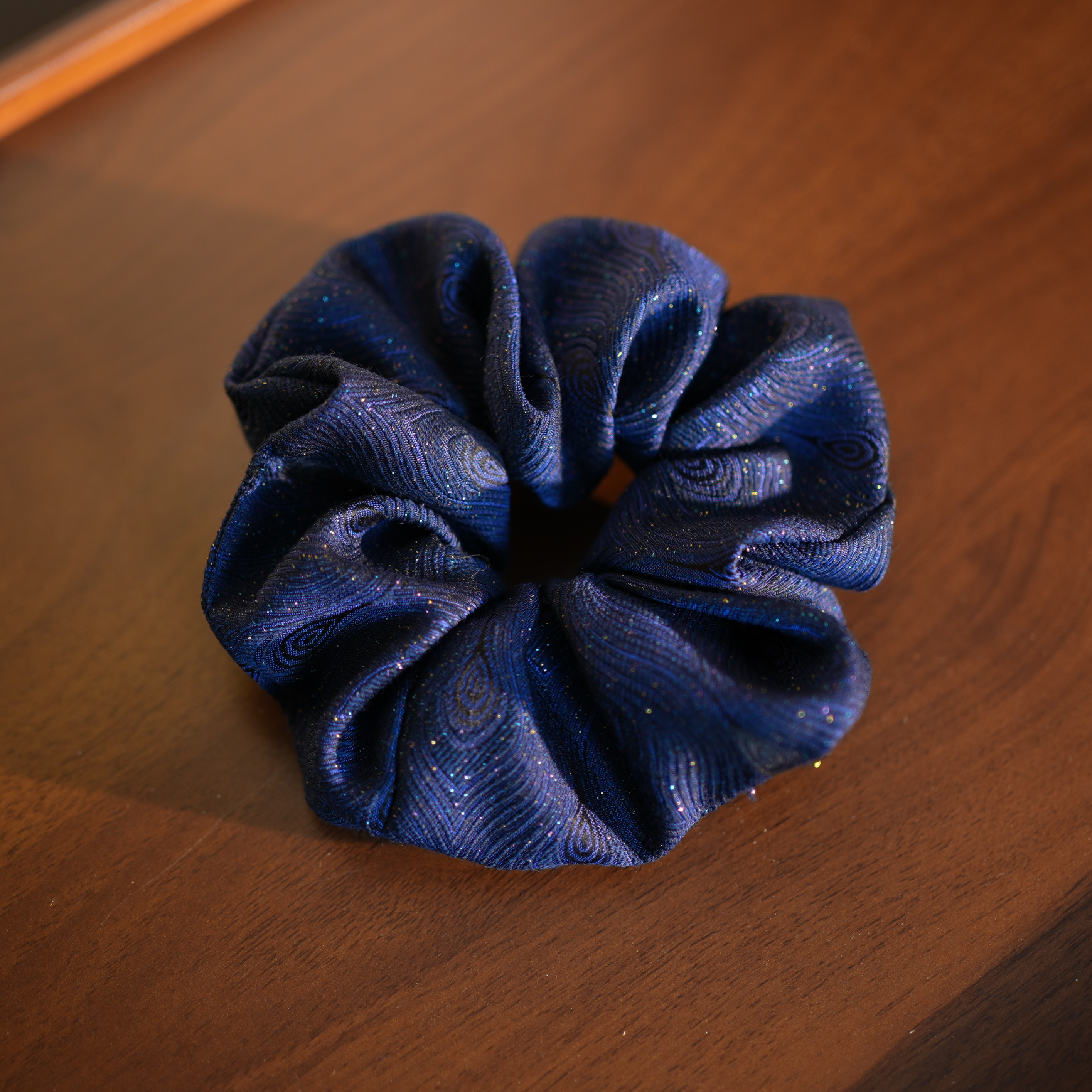 【凤翎纹发圈】非遗丝毛面料 手工拎缝