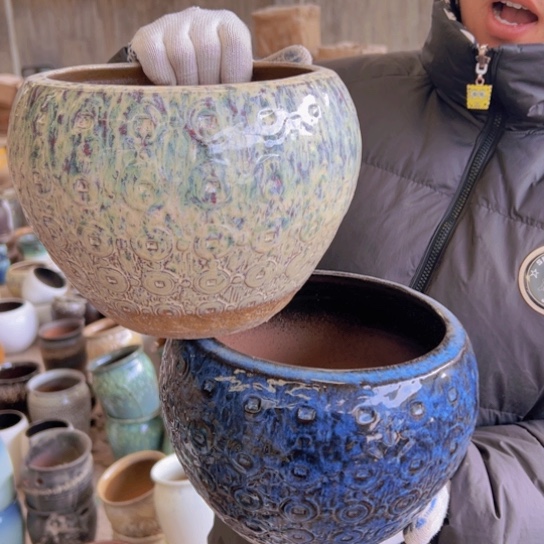 紫砂花盆高17口20————