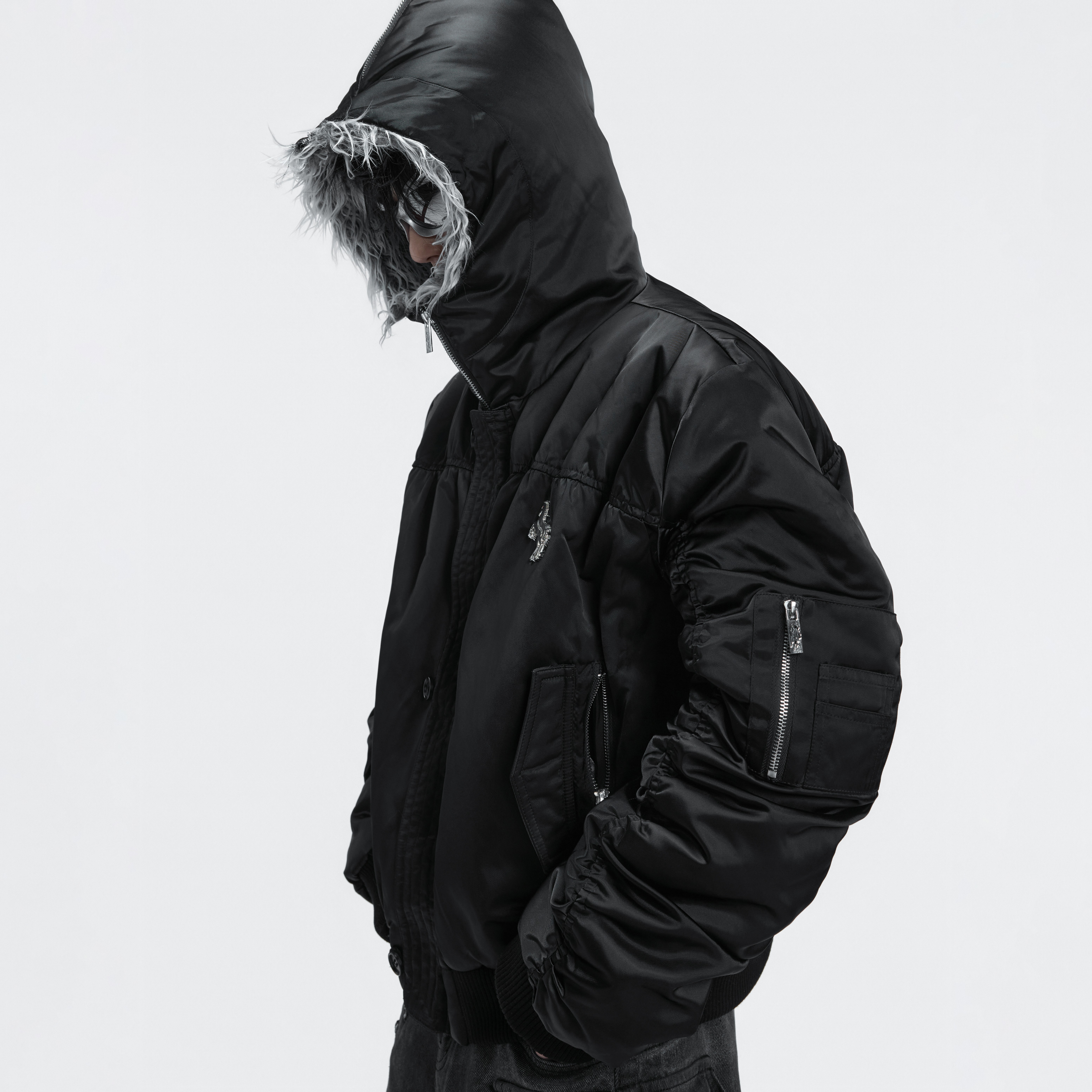 ArguE CulturE怒马焚寒*重磅连帽仿狼毛棉服加厚保暖飞行员外套