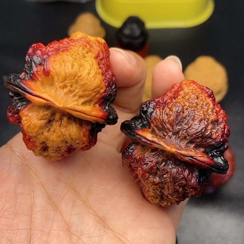 【闪购商品】把件文玩核桃46尺鱼子纹金蟾