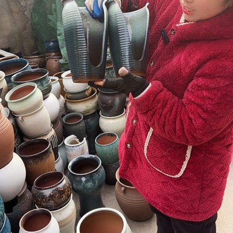 口13高23瑕疵盆子。