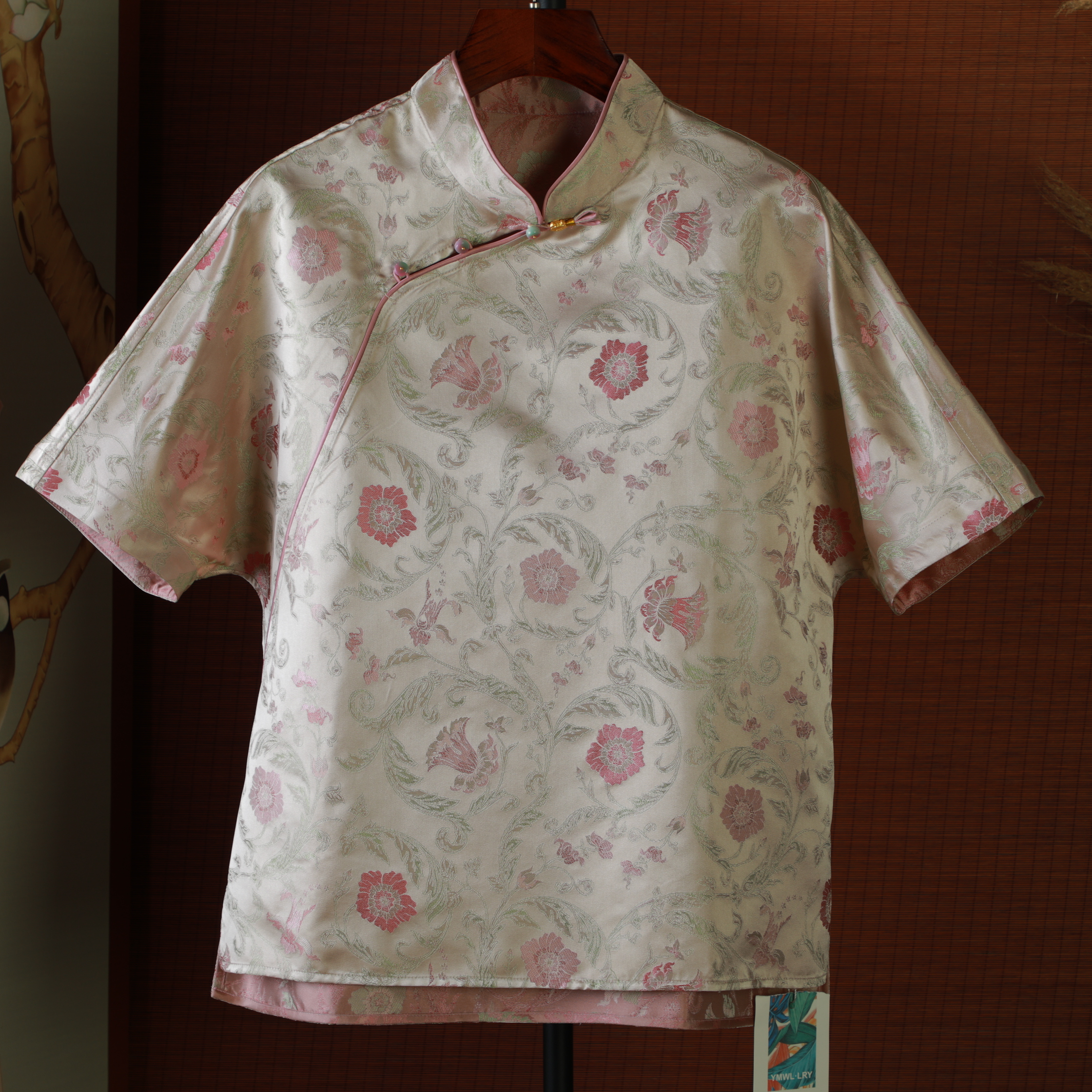 潘一抹微蓝 新中式风 衬衫 00124