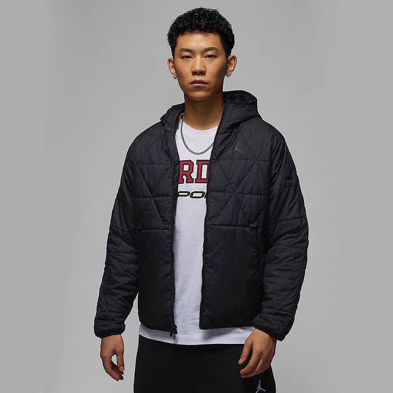 Jordan耐克防泼水棉服男连帽外套24冬新款保暖棉衣夹克FZ3163010