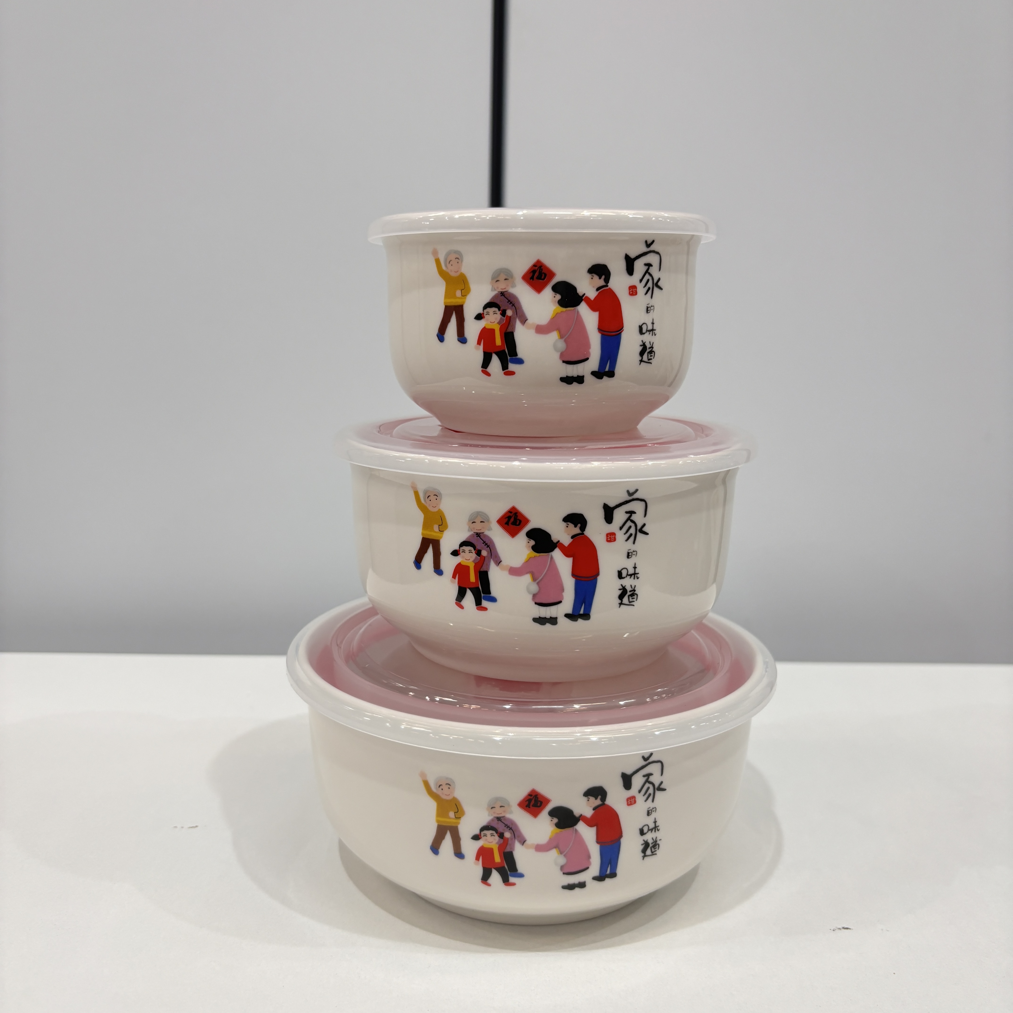 景德镇防漏复古陶瓷家人三件套