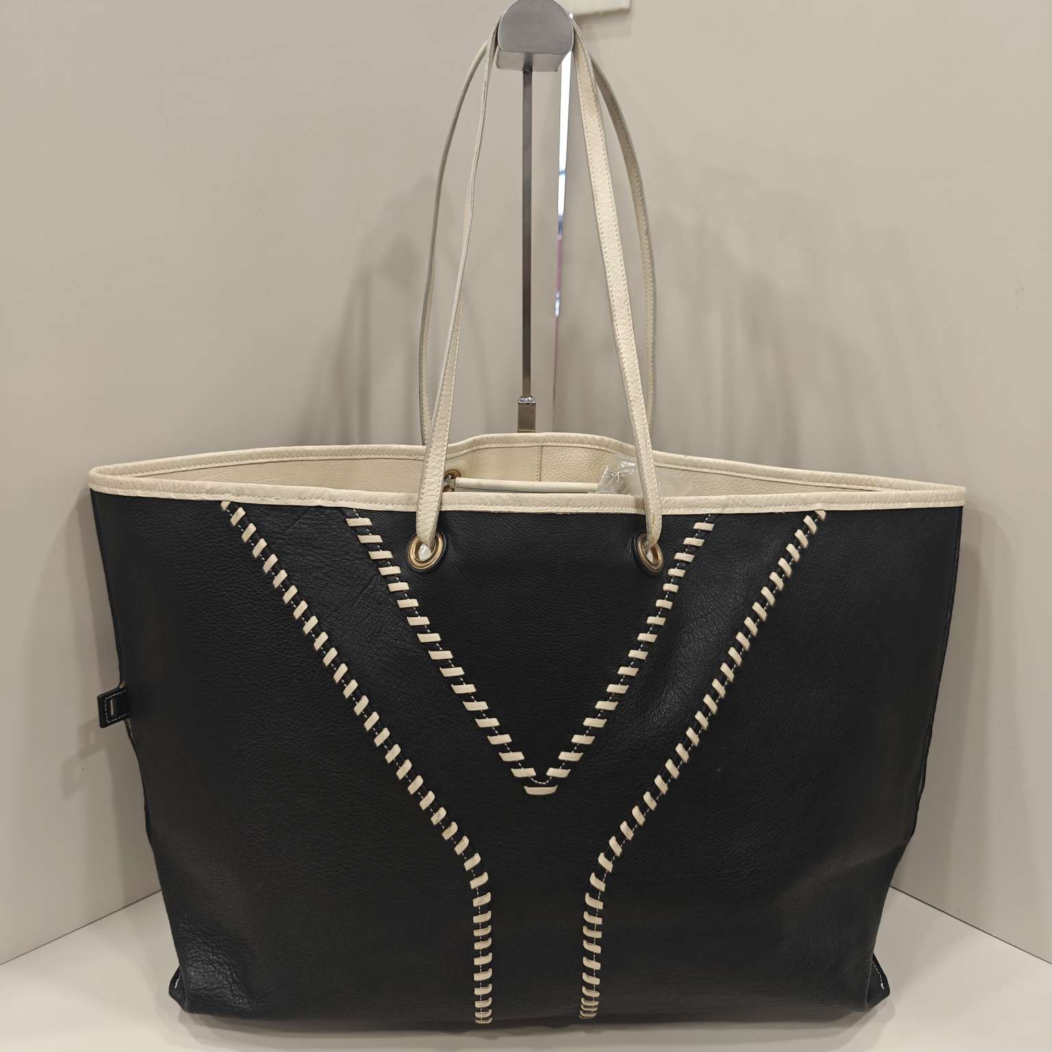 95新 YSL/圣罗兰 【KK】 23AD07 黑色双面皮托特单肩包