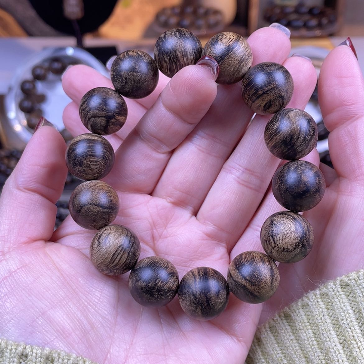 【闪购商品】沉香手串福*越南芽庄白棋楠留疤