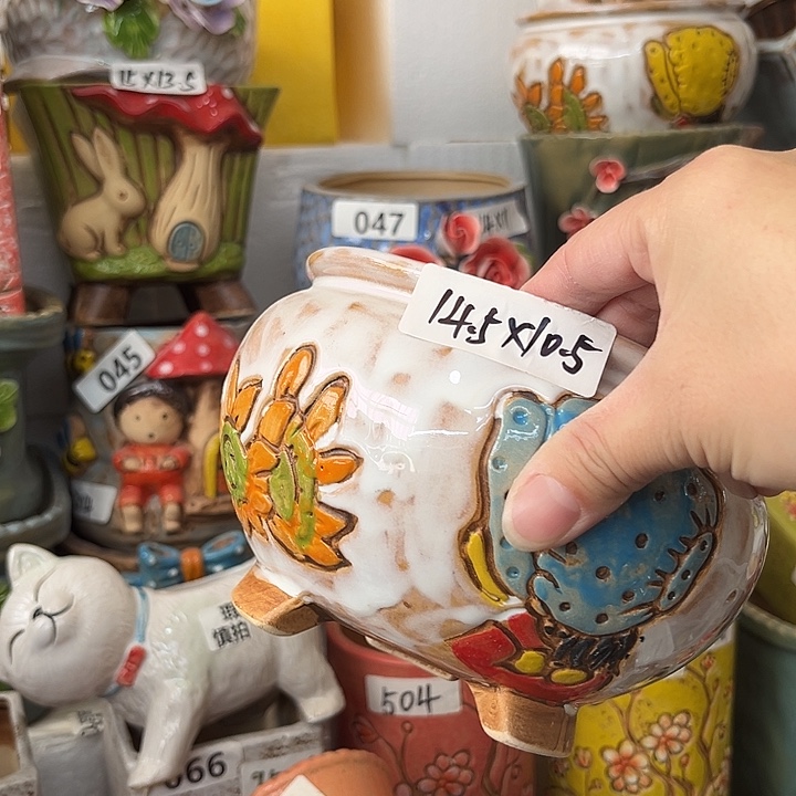 粗陶材质多肉花盆