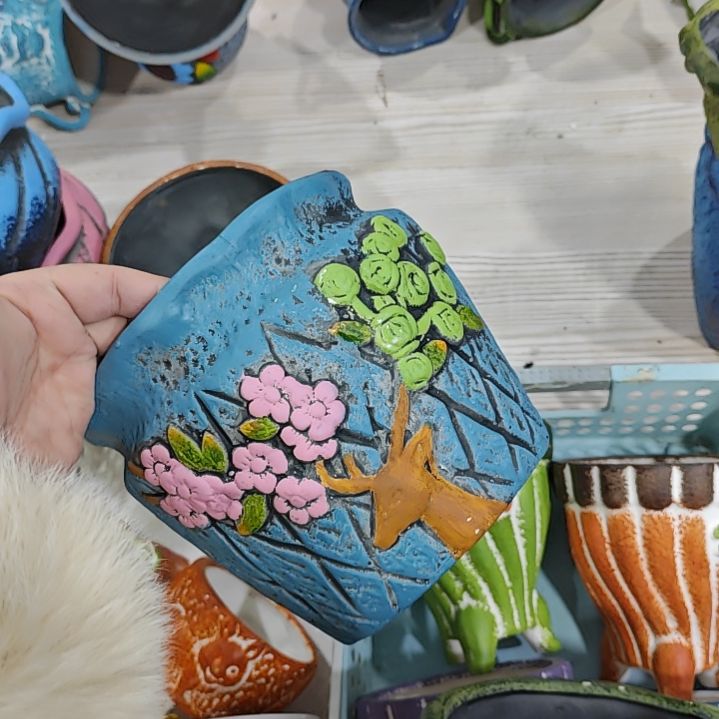 红陶吸水透气的白陶花盆凑满12发货