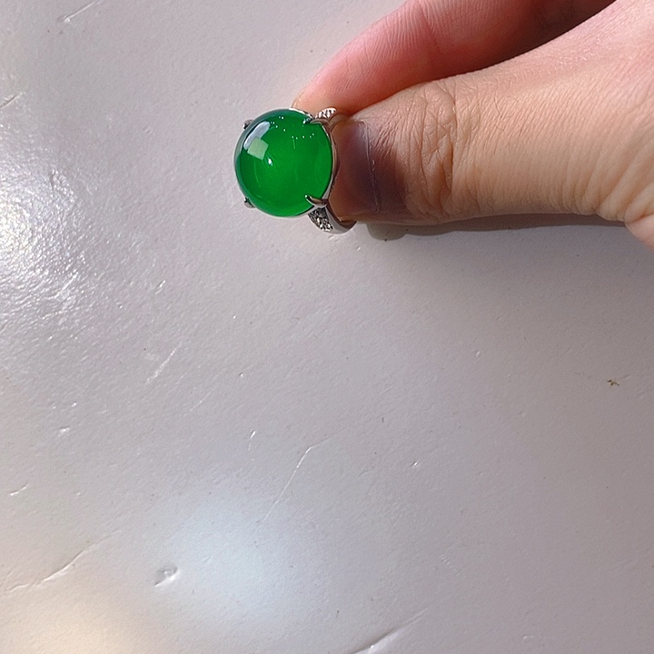 玛瑙/玉髓戒指银S925镶嵌艺*