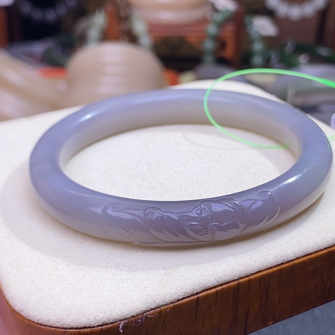 手链未镶嵌和田玉浓烟紫美人条58