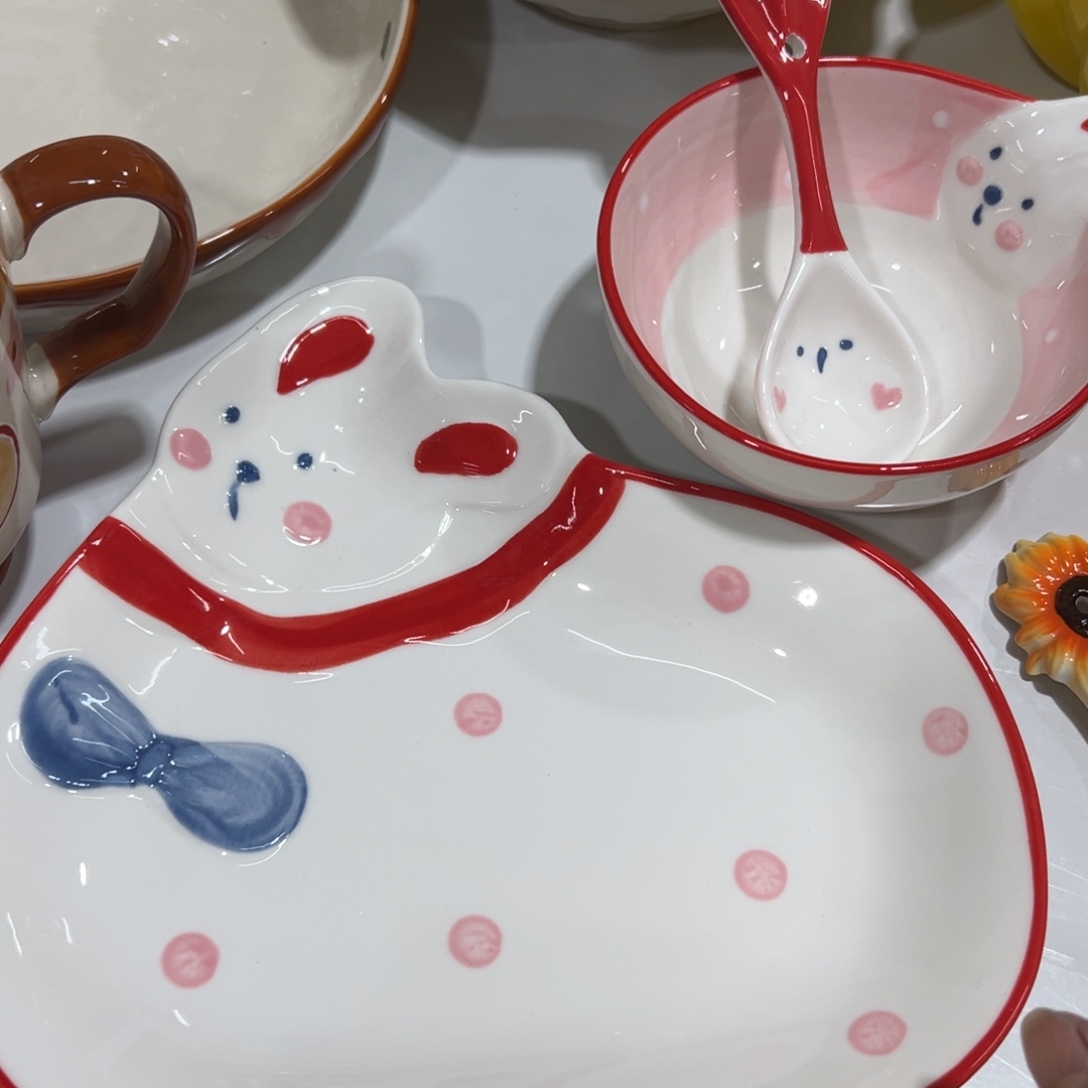 陶摆件高温陶瓷釉下彩微瑕……