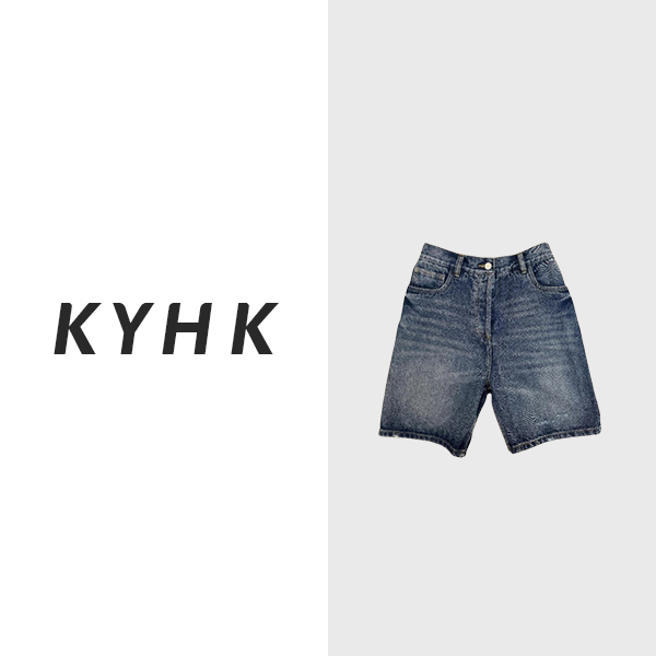 KYHK夏日气质舒适五分水洗牛仔裤230366