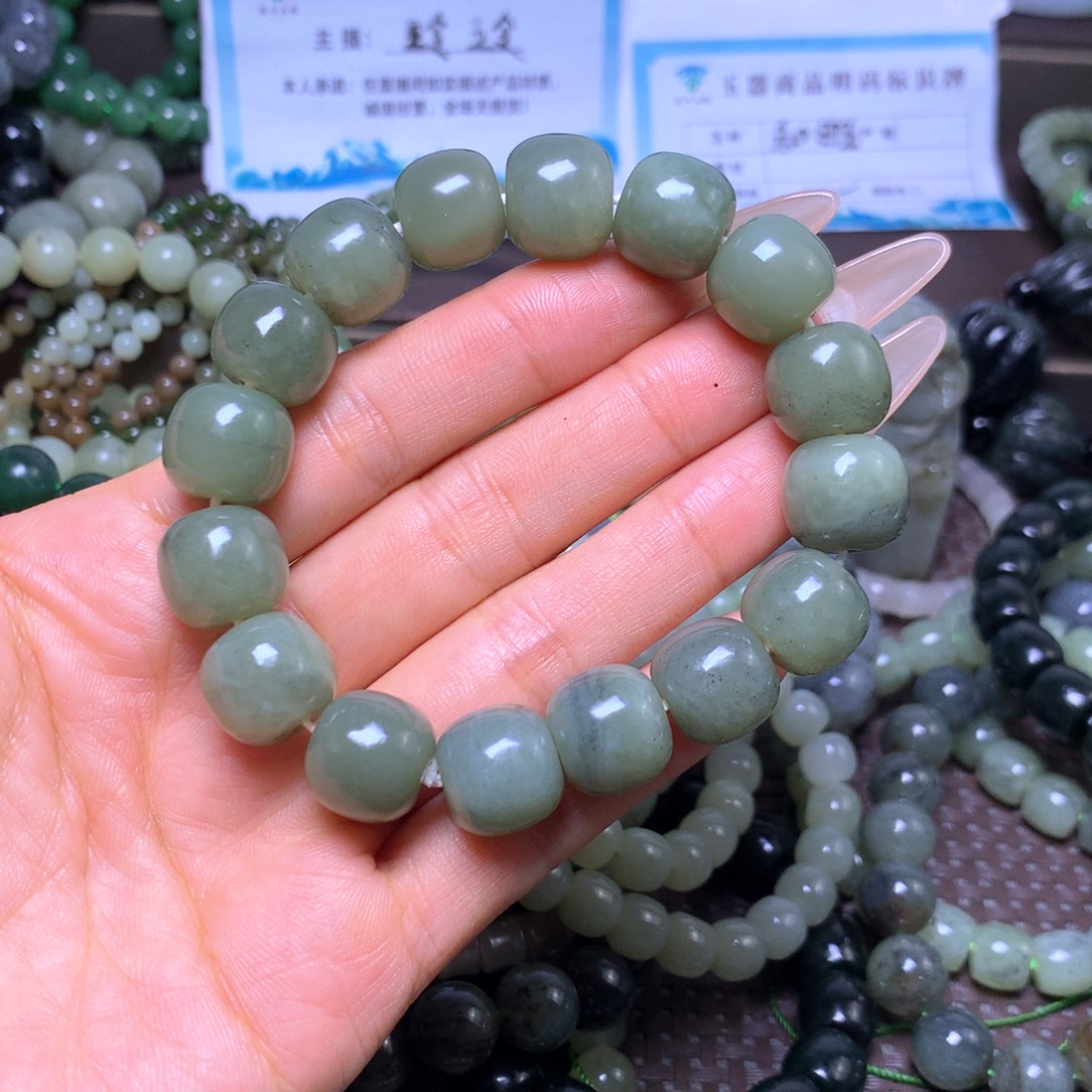 和田玉未镶嵌手串卡14
