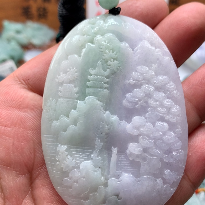 翡翠颈饰未镶嵌保真天然A货翡翠