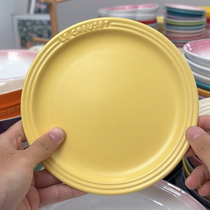 P***e瓷片微瑕1个7英寸牛排盘