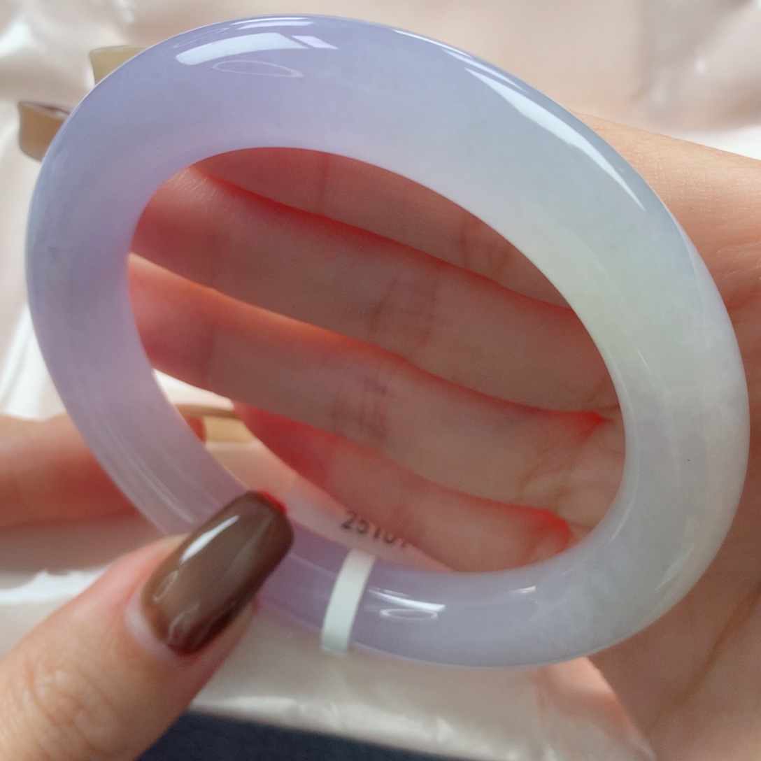 未镶嵌手镯翡翠水汪汪紫罗兰半山水圆条53