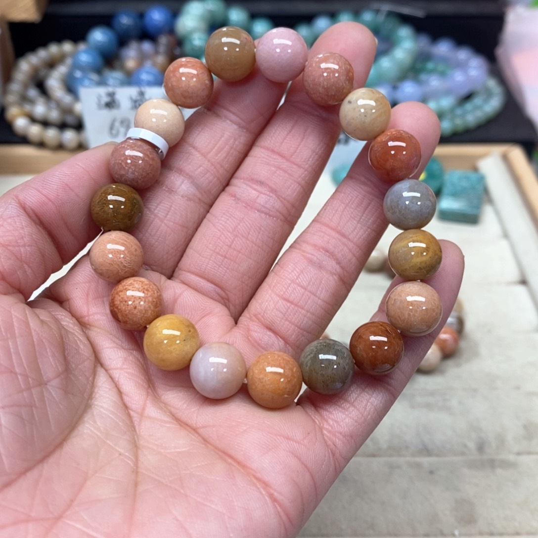 硅化珊瑚（珊瑚玉）手链未镶嵌P****）005