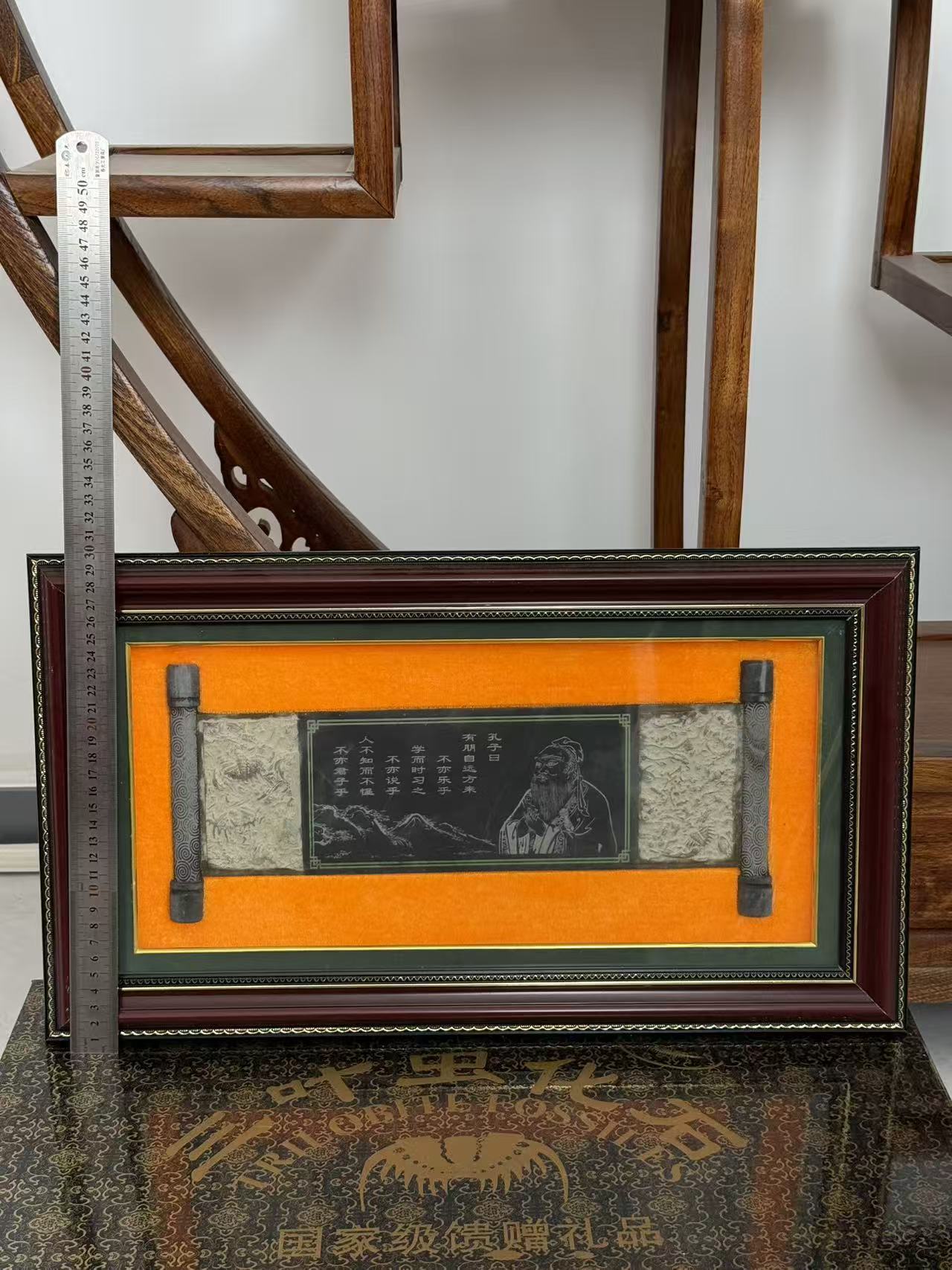 三叶虫化石燕子石孔子摆件