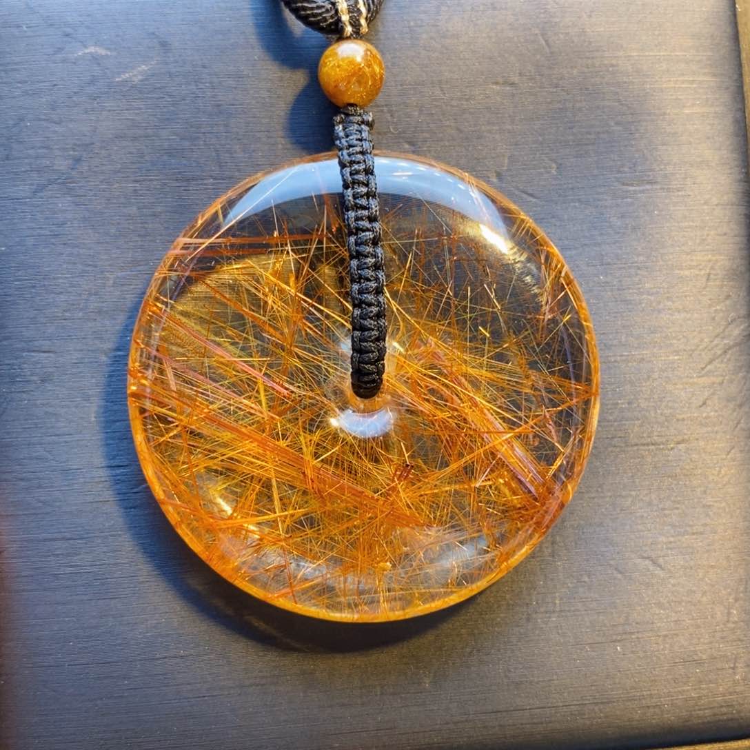 发晶颈饰未镶嵌天然铜发平安扣吊坠