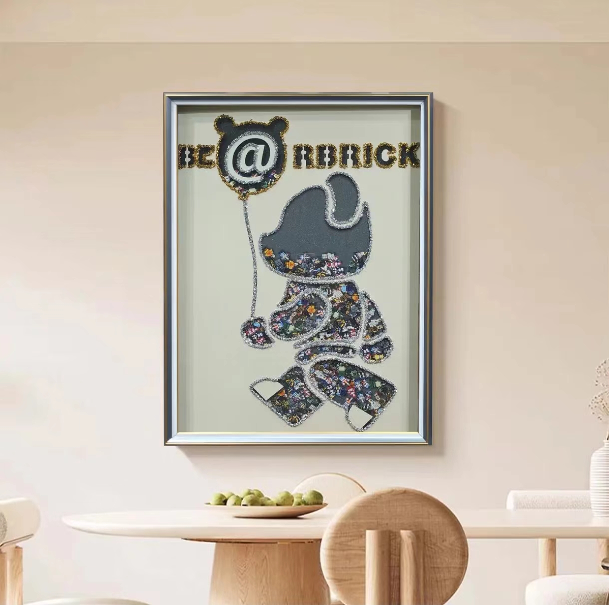  AX-002暴力熊鎏金画竖版装饰画现代简约高档立体实物镶嵌画捡漏