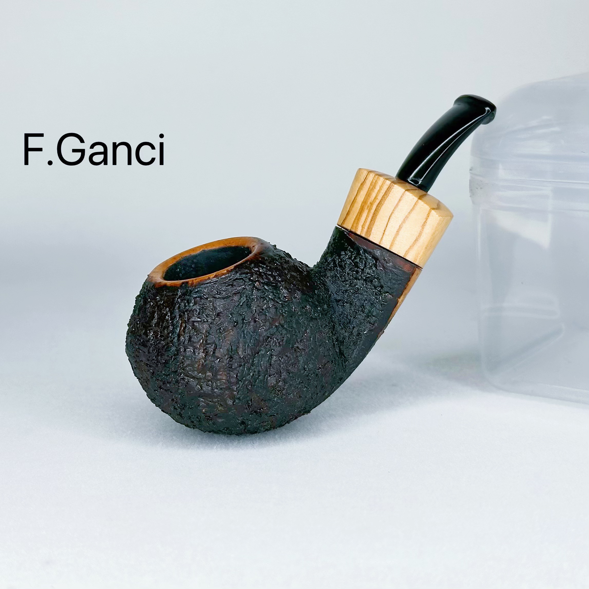 F.Ganci意大利甘西 苹果弯斗型石楠木手工烟斗（小斗）