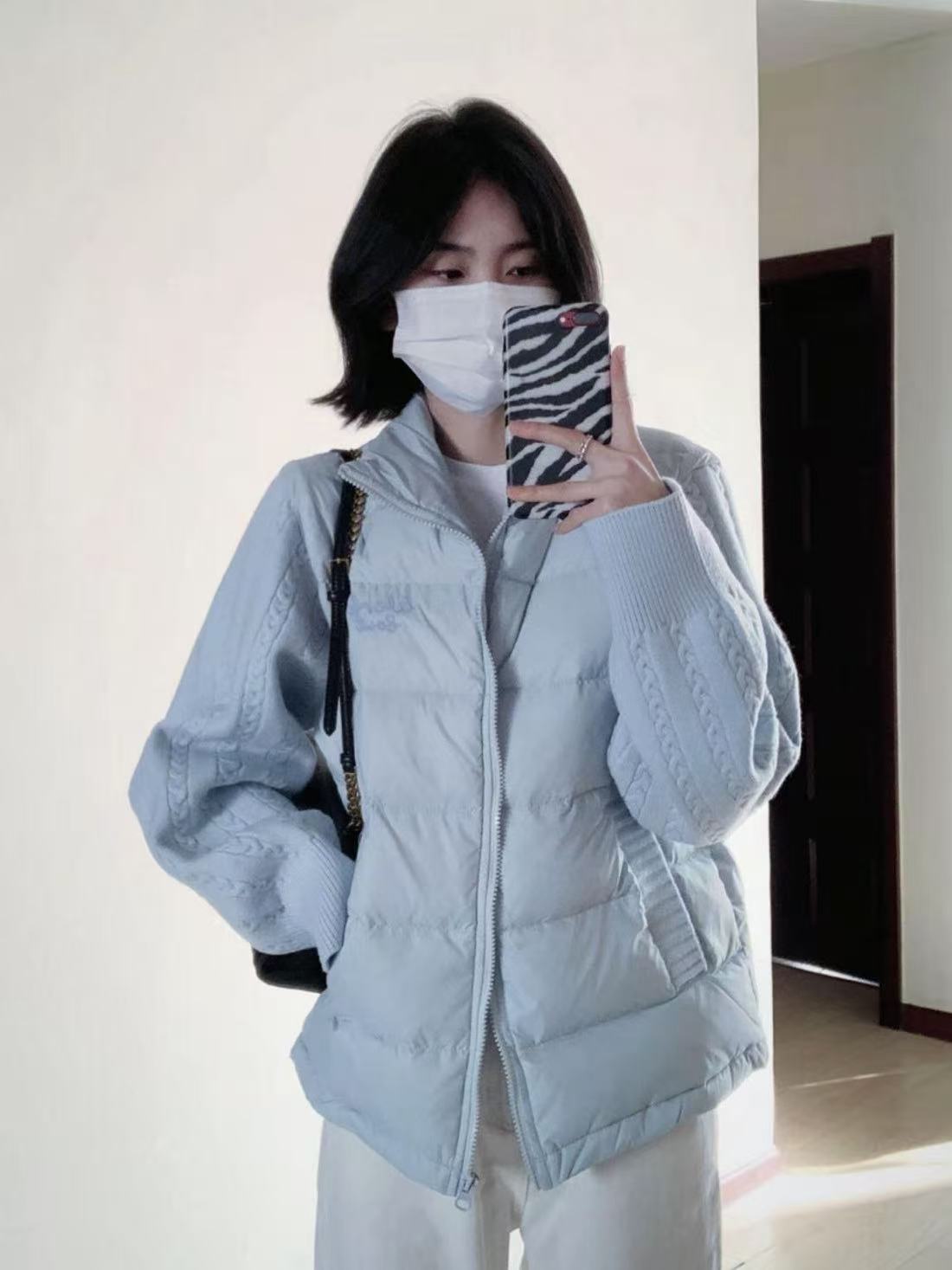 【陈鱼白】2025冬季新款大码女装韩系百搭休闲宽松简约风拼接外套