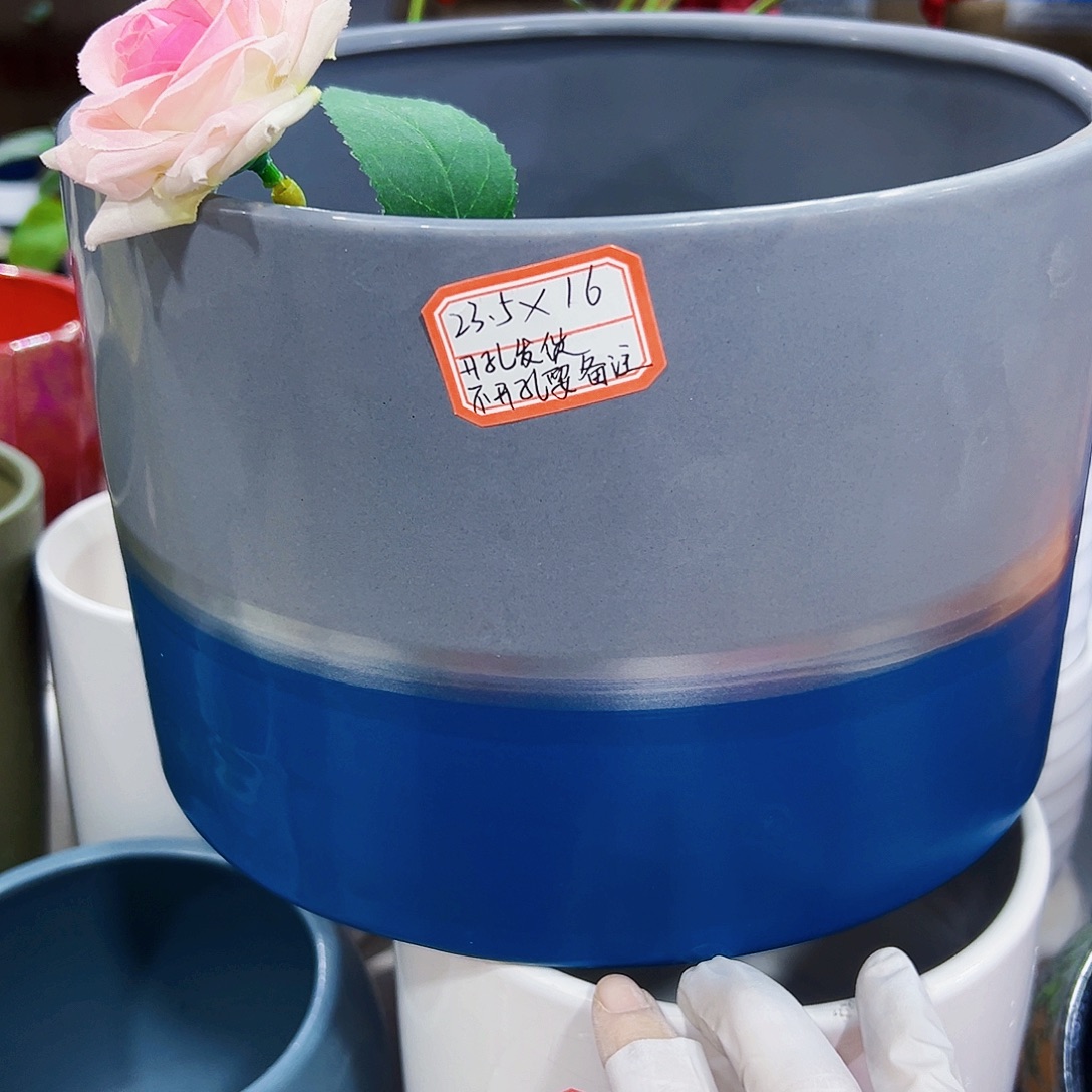 有孔外贸尾单陶瓷花盆凑单10米包邮