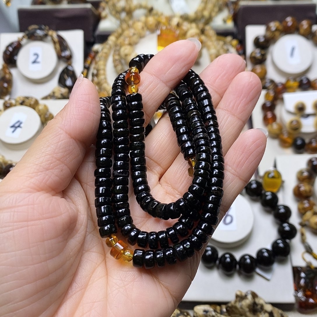 法***外琥珀未镶嵌裸石满天星6m