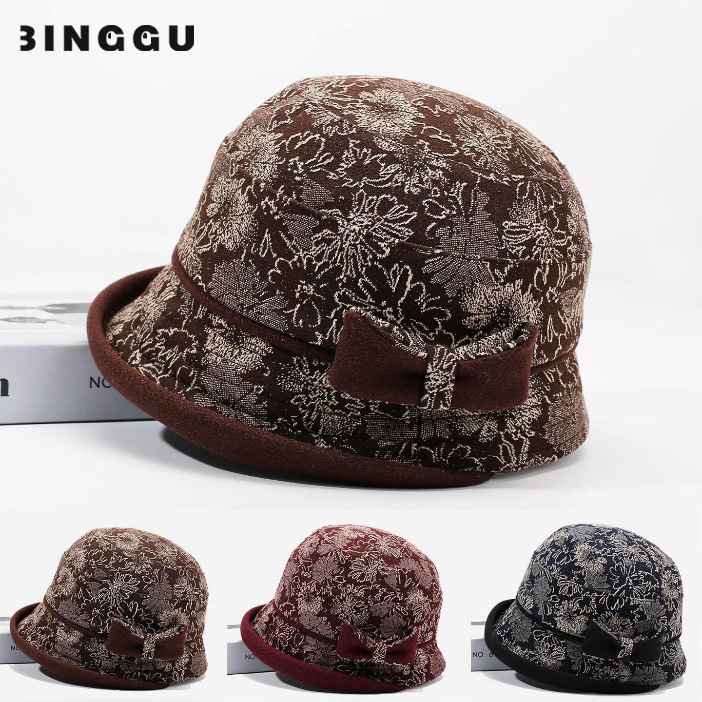 老人帽子女秋冬奶奶老太太保暖盆帽中老年人冬季加厚毛呢妈妈礼帽