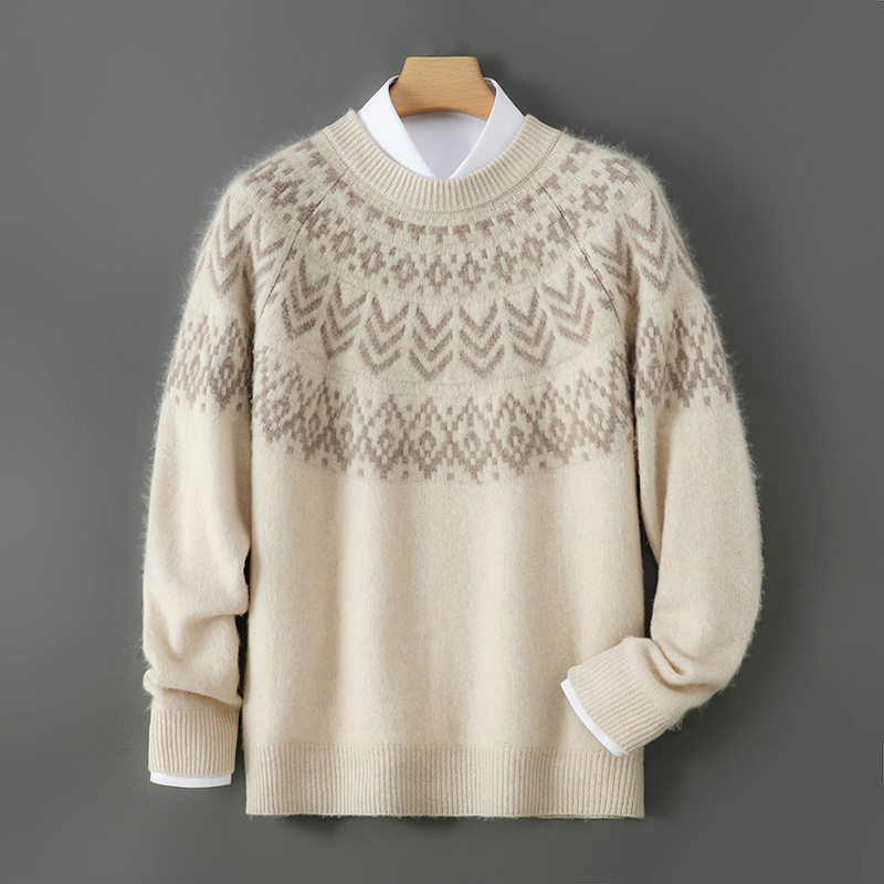 2025秋冬新款男纯色男士宽松针织内搭羊毛打底衫