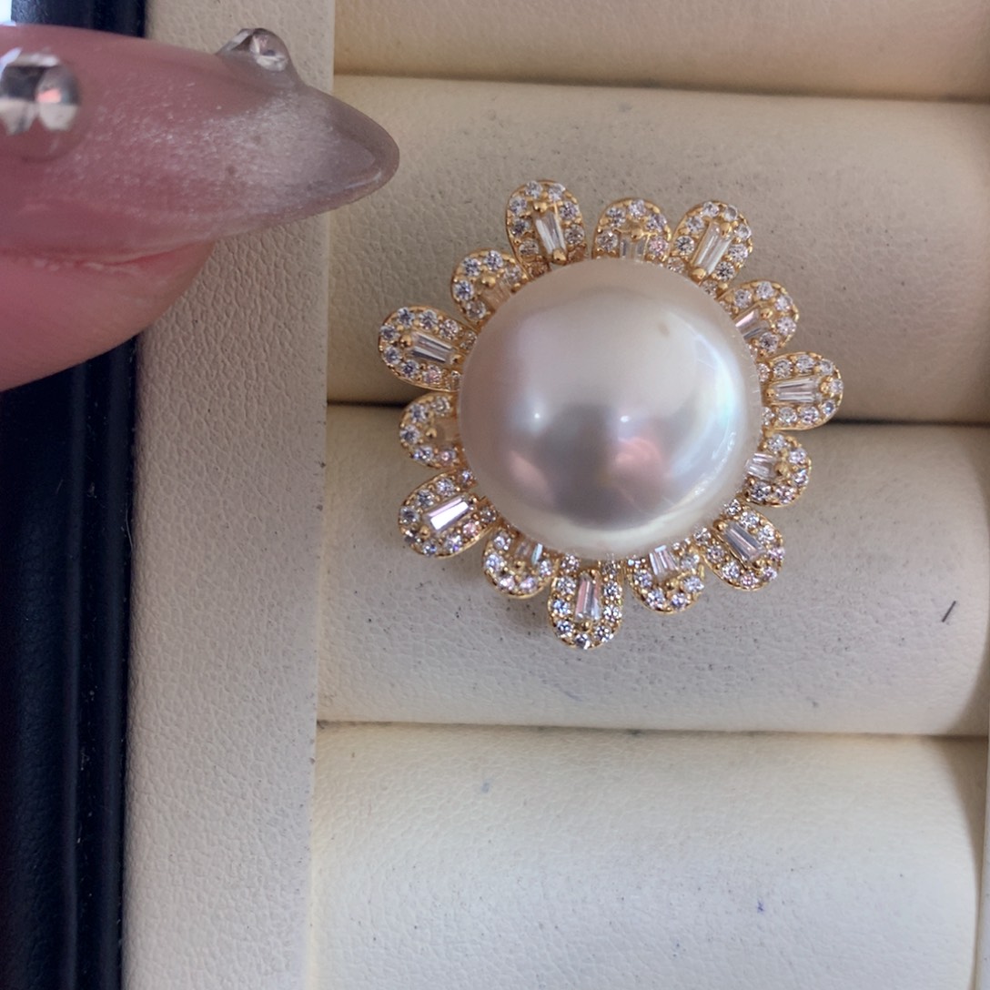 拼合珍珠（马贝珠）戒指银S925镶嵌