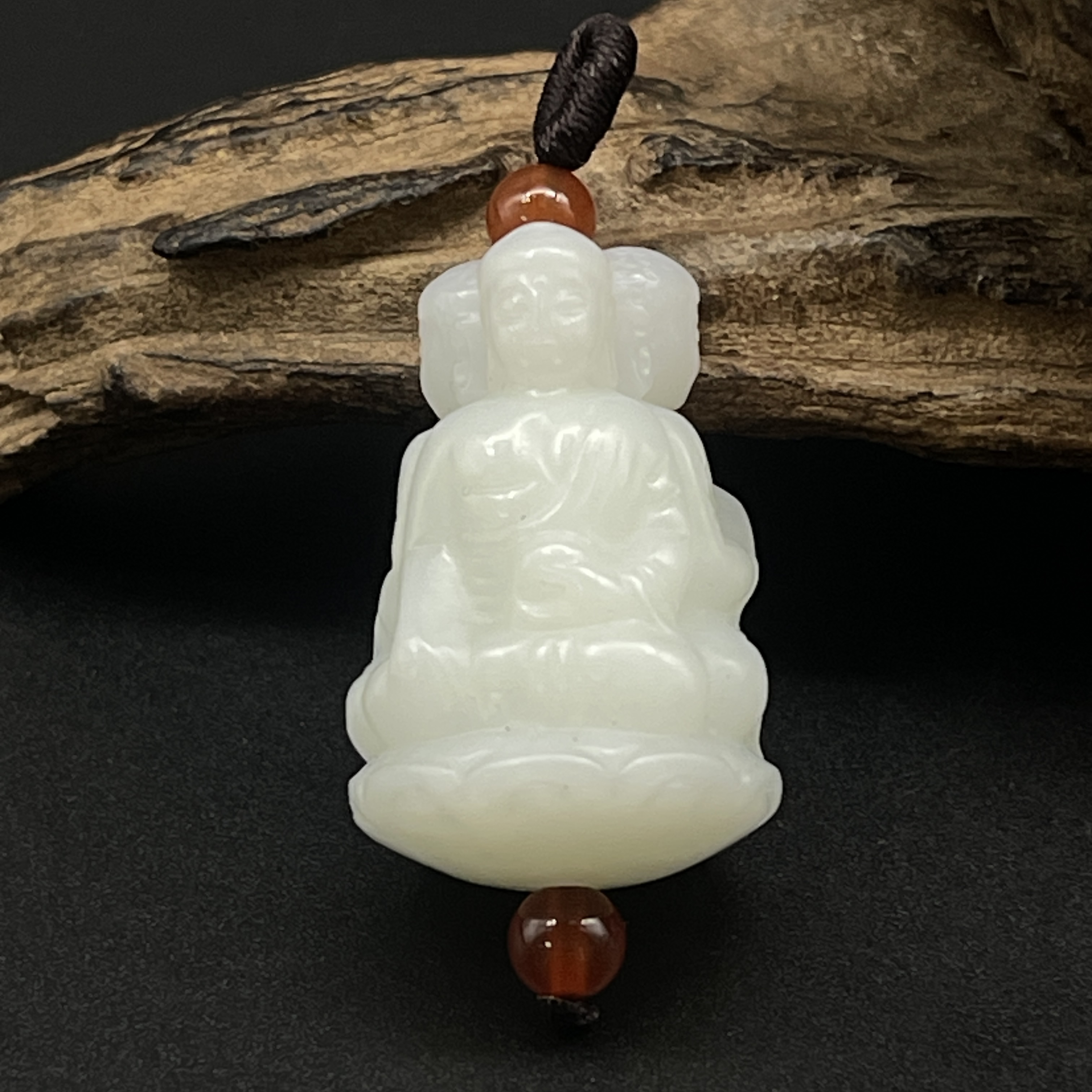 《清代》 和田玉三面佛   山东文物商店泰运 ZZXCEH622273