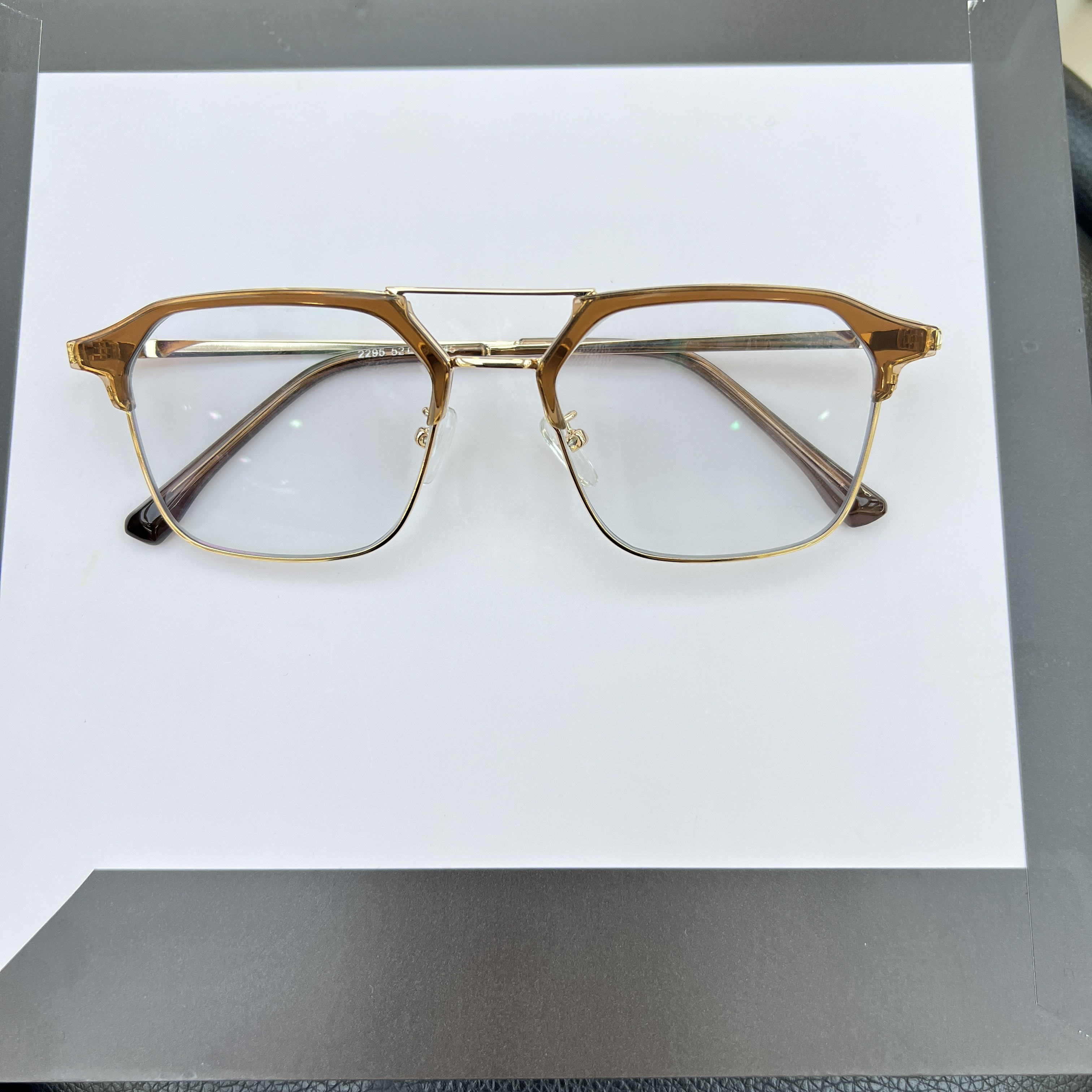 时尚双梁半框防蓝光可配度数痞帅眼镜框适合男女