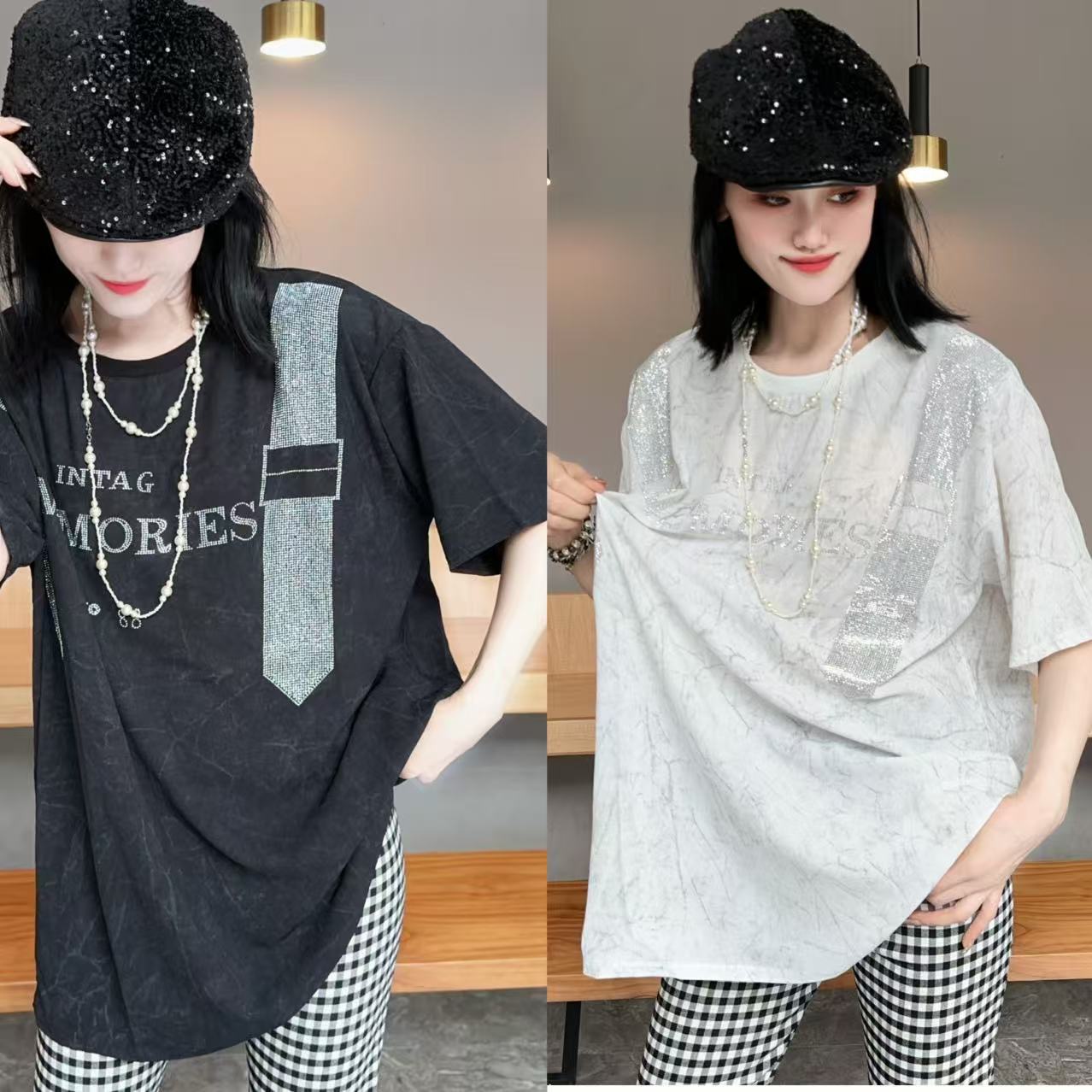 【YJ·高定】2025夏季薄款百搭显瘦设计感圆领半袖上衣女 YY2803